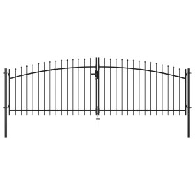 Double gate for fence with spearheads 400x200 cm by vidaXL, garden gates - Ref: Foro24-145740, Price: 248,40 €, Discount: %