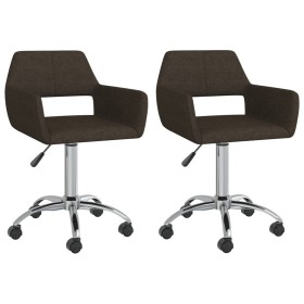 Swivel dining chairs 2 units dark brown fabric by vidaXL, dining chairs - Ref: Foro24-330323, Price: 103,99 €, Discount: %