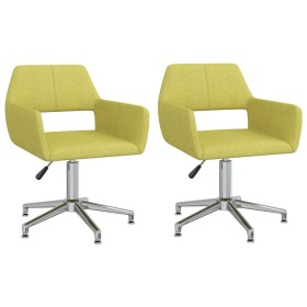 Sillas de comedor giratorias 2 unidades tela verde de vidaXL, Sillas de comedor - Ref: Foro24-330349, Precio: 122,99 €, Descu...