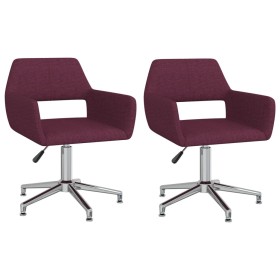 Sillas de comedor giratorias 2 unidades tela morada de vidaXL, Sillas de comedor - Ref: Foro24-330353, Precio: 122,99 €, Desc...