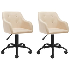 Swivel dining chairs 2 units cream fabric by vidaXL, dining chairs - Ref: Foro24-330381, Price: 128,60 €, Discount: %