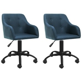 Drehbare Esszimmerstühle, 2 Einheiten, blauer Stoff von vidaXL, Essstühle - Ref: Foro24-330384, Preis: 128,99 €, Rabatt: %