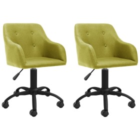 Sillas de comedor giratorias 2 unidades tela verde de vidaXL, Sillas de comedor - Ref: Foro24-330385, Precio: 130,99 €, Descu...