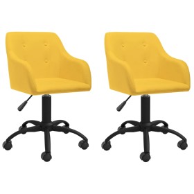 Sillas de comedor giratorias 2 unidades tela amarillo de vidaXL, Sillas de comedor - Ref: Foro24-330386, Precio: 128,99 €, De...