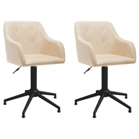 Swivel dining chairs 2 units cream fabric by vidaXL, dining chairs - Ref: Foro24-330405, Price: 138,92 €, Discount: %