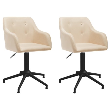 Swivel dining chairs 2 units cream fabric by vidaXL, dining chairs - Ref: Foro24-330405, Price: 138,99 €, Discount: %