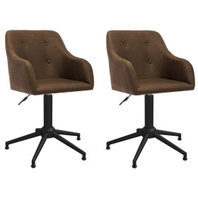 Swivel dining chairs 2 units brown fabric by vidaXL, dining chairs - Ref: Foro24-330406, Price: 179,99 €, Discount: %