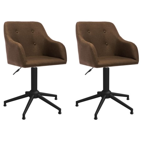 Swivel dining chairs 2 units brown fabric by vidaXL, dining chairs - Ref: Foro24-330406, Price: 179,66 €, Discount: %