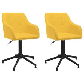 Sillas de comedor giratorias 2 unidades tela amarillo de vidaXL, Sillas de comedor - Ref: Foro24-330410, Precio: 138,91 €, De...