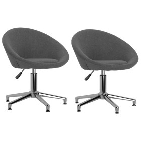 Swivel dining chairs 2 units dark gray fabric by vidaXL, dining chairs - Ref: Foro24-330451, Price: 109,25 €, Discount: %