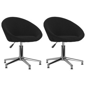 Sillas de comedor giratorias 2 unidades tela negra de vidaXL, Sillas de comedor - Ref: Foro24-330452, Precio: 131,99 €, Descu...