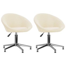 Swivel dining chairs 2 units cream fabric by vidaXL, dining chairs - Ref: Foro24-330453, Price: 130,64 €, Discount: %