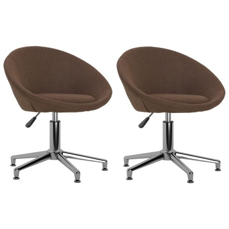 Swivel dining chairs 2 units brown fabric by vidaXL, dining chairs - Ref: Foro24-330454, Price: 96,91 €, Discount: %