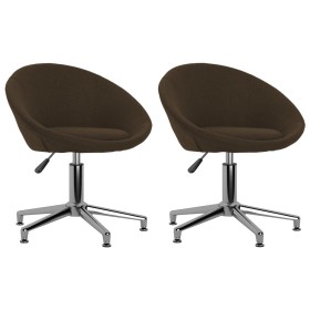 Swivel dining chairs 2 units dark brown fabric by vidaXL, dining chairs - Ref: Foro24-330455, Price: 96,91 €, Discount: %