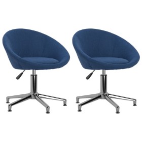 Swivel dining chairs 2 units blue fabric by vidaXL, dining chairs - Ref: Foro24-330456, Price: 130,64 €, Discount: %