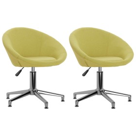 Swivel dining chairs 2 units green fabric by vidaXL, dining chairs - Ref: Foro24-330457, Price: 96,99 €, Discount: %