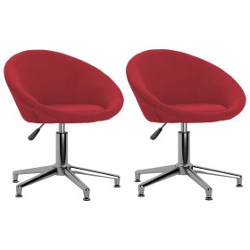 Swivel dining chairs 2 units red wine red fabric by vidaXL, dining chairs - Ref: Foro24-330459, Price: 109,99 €, Discount: %