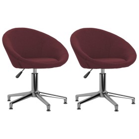 Swivel dining chairs 2 units purple fabric by vidaXL, dining chairs - Ref: Foro24-330461, Price: 131,90 €, Discount: %