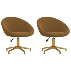 Sillas de comedor 2 unidades terciopelo marrón de vidaXL, Sillas de comedor - Ref: Foro24-330482, Precio: 144,99 €, Descuento: %