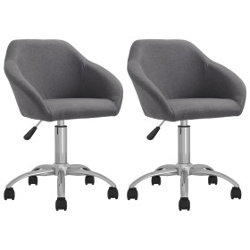 Swivel dining chairs 2 units light gray fabric by vidaXL, dining chairs - Ref: Foro24-330496, Price: 133,99 €, Discount: %