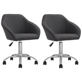 Swivel dining chairs 2 units dark gray fabric by vidaXL, dining chairs - Ref: Foro24-330497, Price: 133,98 €, Discount: %