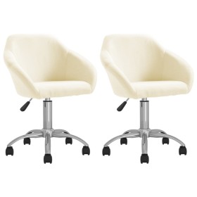 Swivel dining chairs 2 units cream fabric by vidaXL, dining chairs - Ref: Foro24-330499, Price: 133,04 €, Discount: %