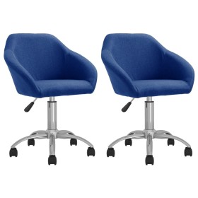 Drehbare Esszimmerstühle, 2 Einheiten, blauer Stoff von vidaXL, Essstühle - Ref: Foro24-330502, Preis: 98,99 €, Rabatt: %