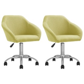 Sillas de comedor giratorias 2 unidades tela verde de vidaXL, Sillas de comedor - Ref: Foro24-330503, Precio: 134,94 €, Descu...