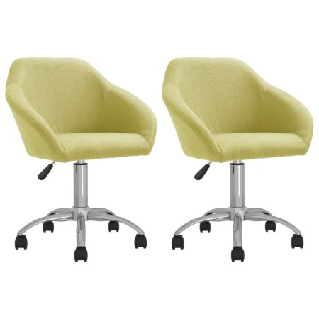 Swivel dining chairs 2 units green fabric by vidaXL, dining chairs - Ref: Foro24-330503, Price: 134,94 €, Discount: %