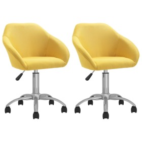 Sillas de comedor giratorias 2 unidades tela amarillo de vidaXL, Sillas de comedor - Ref: Foro24-330504, Precio: 133,99 €, De...