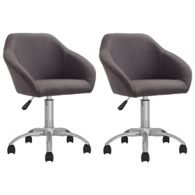 Sillas de comedor giratorias 2 unidades tela gris taupe de vidaXL, Sillas de comedor - Ref: Foro24-330506, Precio: 133,99 €, ...