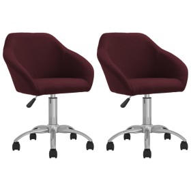 Sillas de comedor giratorias 2 unidades tela morada de vidaXL, Sillas de comedor - Ref: Foro24-330507, Precio: 133,99 €, Desc...