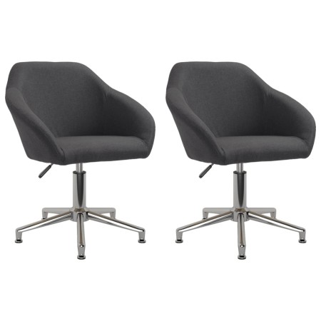 Swivel dining chairs 2 units dark gray fabric by vidaXL, dining chairs - Ref: Foro24-330521, Price: 183,99 €, Discount: %