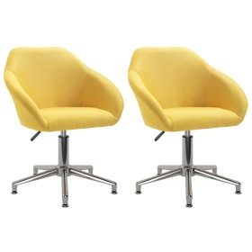 Sillas de comedor giratorias 2 unidades tela amarillo de vidaXL, Sillas de comedor - Ref: Foro24-330528, Precio: 110,30 €, De...