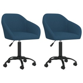 Sillas de comedor giratorias 2 uds terciopelo azul de vidaXL, Sillas de comedor - Ref: Foro24-330555, Precio: 149,42 €, Descu...