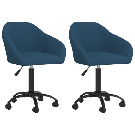 Swivel dining chairs 2 pcs blue velvet by vidaXL, dining chairs - Ref: Foro24-330555, Price: 149,42 €, Discount: %