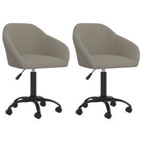 Sillas de comedor giratorias 2 uds de terciopelo gris claro de vidaXL, Sillas de comedor - Ref: Foro24-330556, Precio: 133,44...