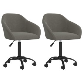 Sillas de comedor giratorias 2 unidades terciopelo gris oscuro de vidaXL, Sillas de comedor - Ref: Foro24-330557, Precio: 132...