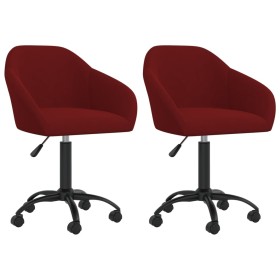 Sillas de comedor giratorias 2 uds terciopelo rojo vino tinto de vidaXL, Sillas de comedor - Ref: Foro24-330561, Precio: 155,...