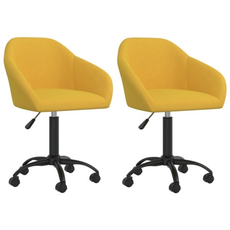 Sillas de comedor giratorias 2 uds terciopelo amarillo de vidaXL, Sillas de comedor - Ref: Foro24-330563, Precio: 132,08 €, D...