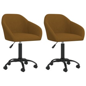 Sillas de comedor giratorias 2 uds terciopelo marrón de vidaXL, Sillas de comedor - Ref: Foro24-330564, Precio: 134,99 €, Des...