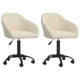 Swivel dining chairs 2 units cream velvet by vidaXL, dining chairs - Ref: Foro24-330565, Price: 134,39 €, Discount: %