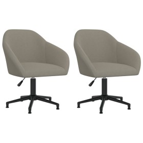 Sillas de comedor giratorias 2 uds de terciopelo gris claro de vidaXL, Sillas de comedor - Ref: Foro24-330578, Precio: 166,62...