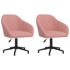 Drehbare Esszimmerstühle, 2 Einheiten, rosa Samt von vidaXL, Essstühle - Ref: Foro24-330582, Preis: 157,99 €, Rabatt: %