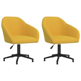 Swivel dining chairs 2 pcs yellow velvet by vidaXL, dining chairs - Ref: Foro24-330585, Price: 155,99 €, Discount: %