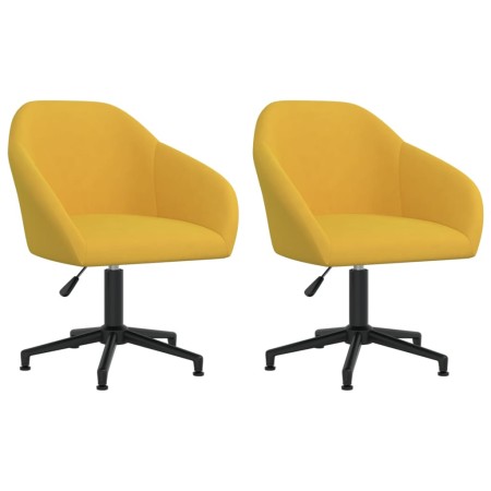 Swivel dining chairs 2 pcs yellow velvet by vidaXL, dining chairs - Ref: Foro24-330585, Price: 155,32 €, Discount: %