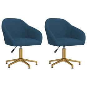 Swivel dining chairs 2 pcs blue velvet by vidaXL, dining chairs - Ref: Foro24-330599, Price: 208,54 €, Discount: %