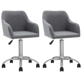 Sillas de comedor giratorias 2 unidades tela gris claro de vidaXL, Sillas de comedor - Ref: Foro24-330633, Precio: 127,47 €, ...