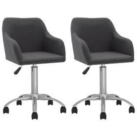 Sillas de comedor giratorias 2 unidades tela gris oscuro de vidaXL, Sillas de comedor - Ref: Foro24-330634, Precio: 129,30 €,...