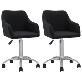 Swivel dining chairs 2 units black fabric by vidaXL, dining chairs - Ref: Foro24-330635, Price: 127,99 €, Discount: %